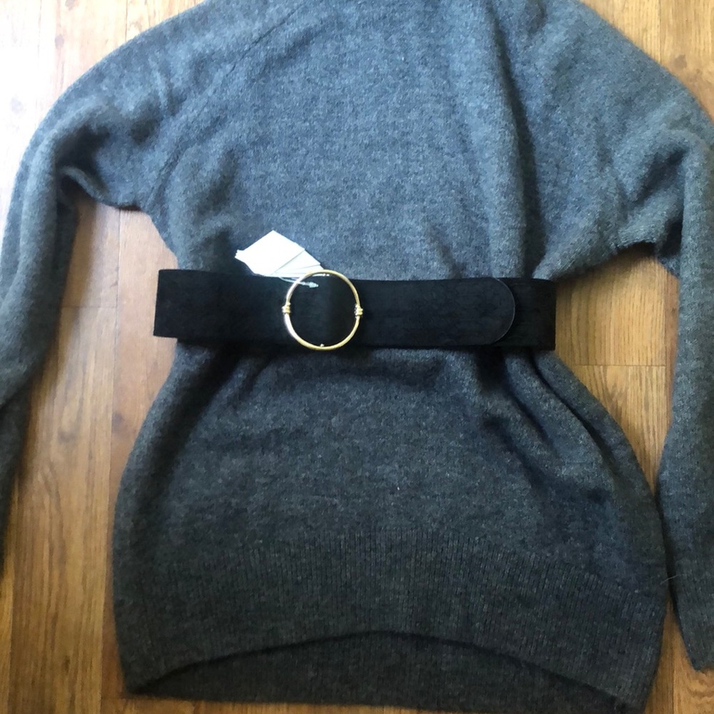 Black snake skin waist belt